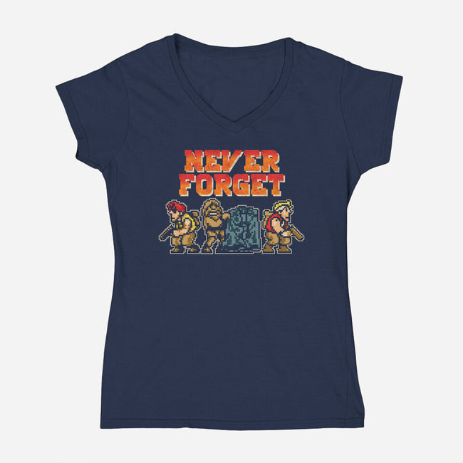 Never Forget Metal Slug-Womens-V-Neck-Tee-turborat14