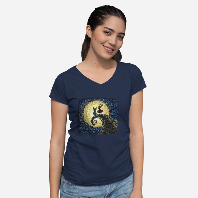Hollow Voice-Womens-V-Neck-Tee-nickzzarto