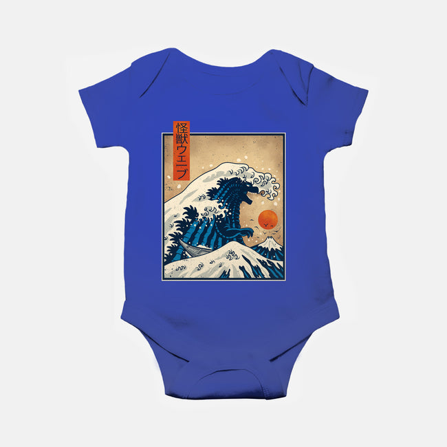 The Great Kaiju Wave-Baby-Basic-Onesie-erion_designs