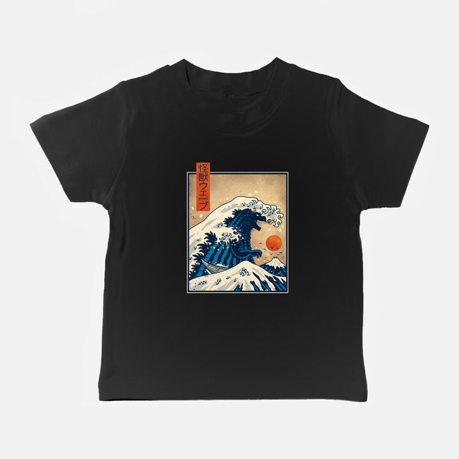 The Great Kaiju Wave-Baby-Basic-Tee-erion_designs
