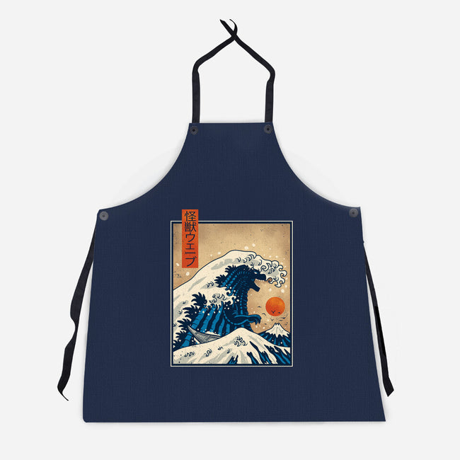 The Great Kaiju Wave-Unisex-Kitchen-Apron-erion_designs