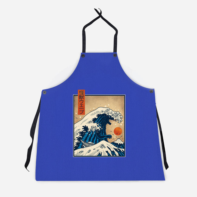 The Great Kaiju Wave-Unisex-Kitchen-Apron-erion_designs