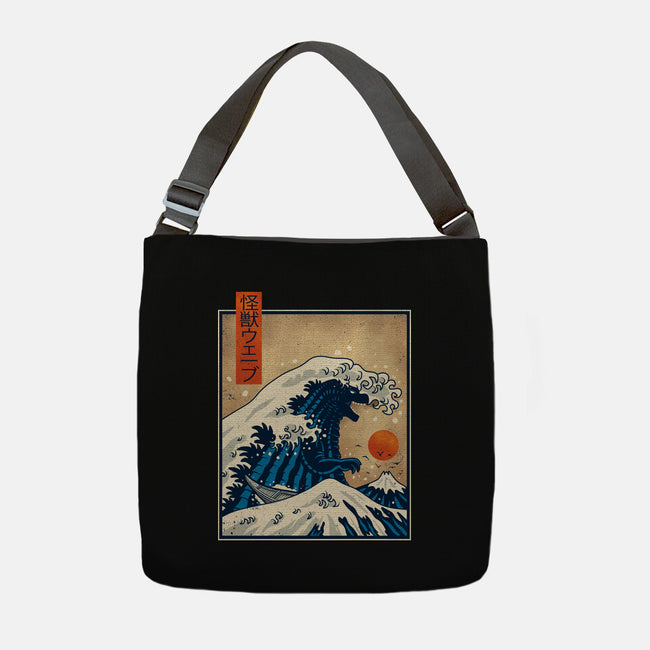The Great Kaiju Wave-None-Adjustable Tote-Bag-erion_designs