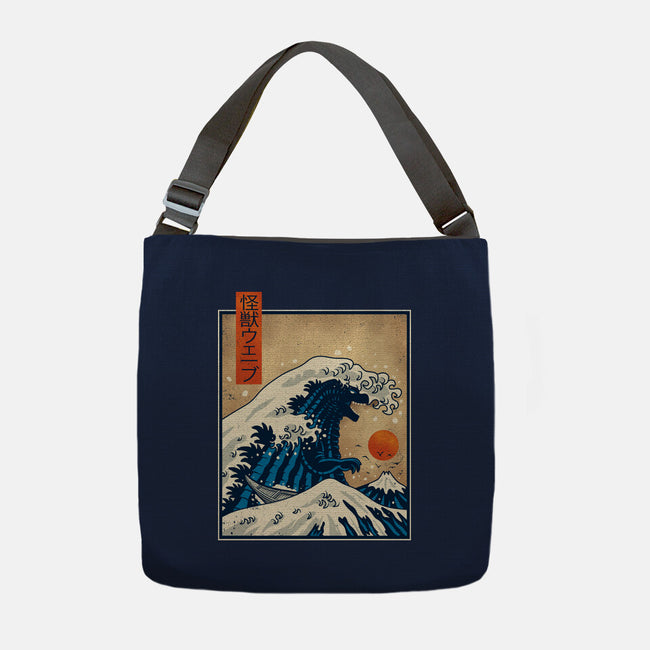 The Great Kaiju Wave-None-Adjustable Tote-Bag-erion_designs