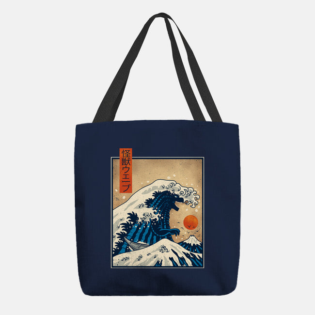 The Great Kaiju Wave-None-Basic Tote-Bag-erion_designs