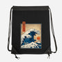 The Great Kaiju Wave-None-Drawstring-Bag-erion_designs