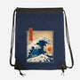 The Great Kaiju Wave-None-Drawstring-Bag-erion_designs