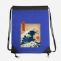 The Great Kaiju Wave-None-Drawstring-Bag-erion_designs