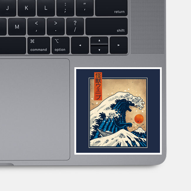 The Great Kaiju Wave-None-Glossy-Sticker-erion_designs