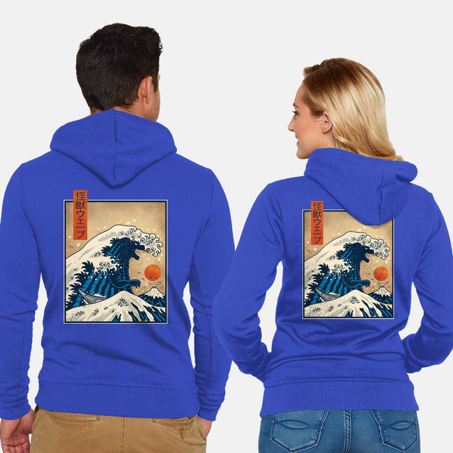 The Great Kaiju Wave-Unisex-Zip-Up-Sweatshirt-erion_designs