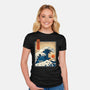 The Great Kaiju Wave-Womens-Fitted-Tee-erion_designs