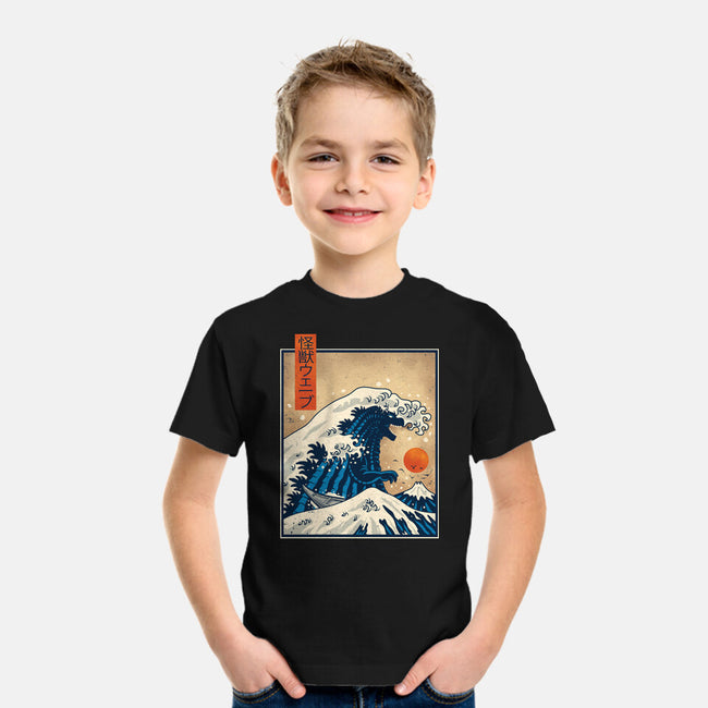 The Great Kaiju Wave-Youth-Basic-Tee-erion_designs