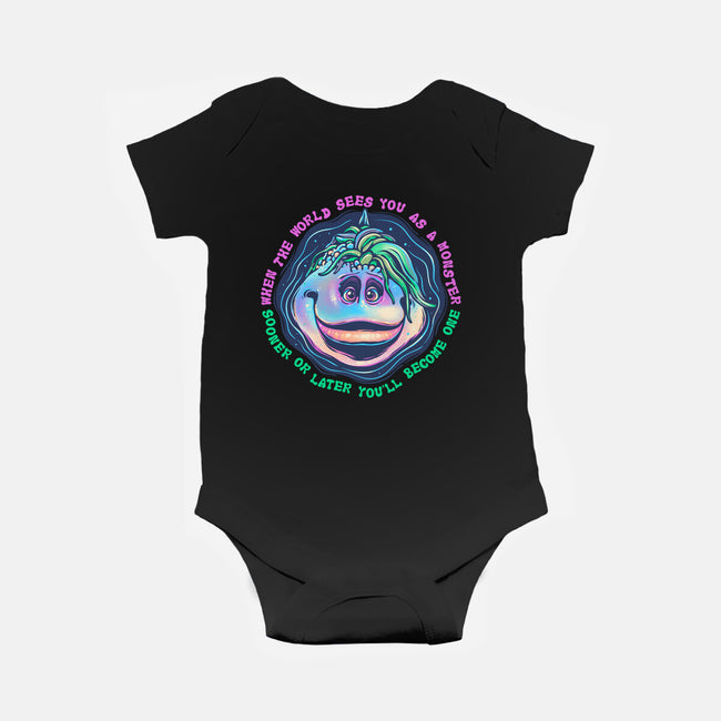 Becoming A Monster-Baby-Basic-Onesie-glitchygorilla