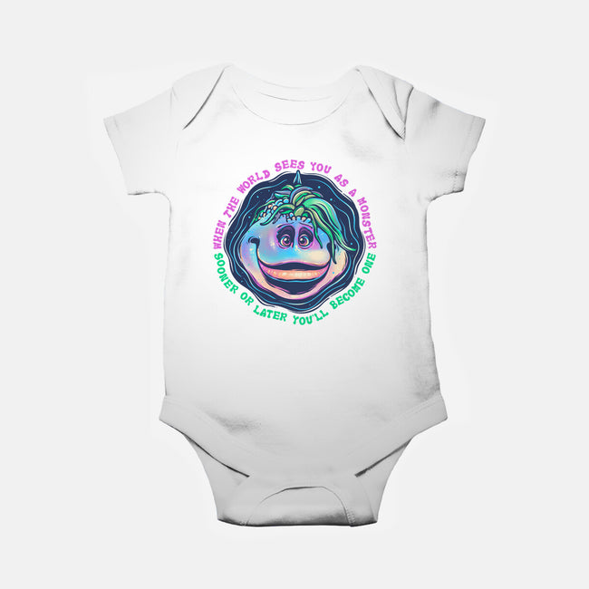 Becoming A Monster-Baby-Basic-Onesie-glitchygorilla