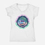 Becoming A Monster-Womens-V-Neck-Tee-glitchygorilla