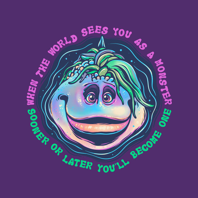 Becoming A Monster-Womens-Fitted-Tee-glitchygorilla