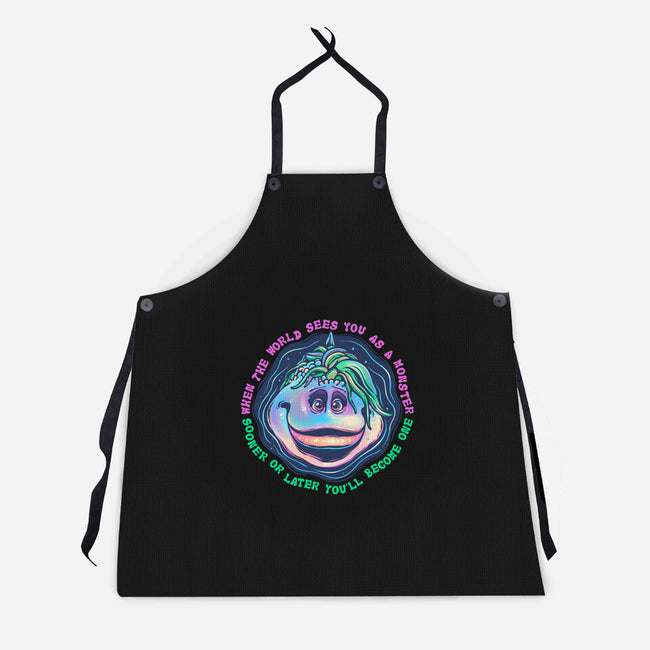 Becoming A Monster-Unisex-Kitchen-Apron-glitchygorilla