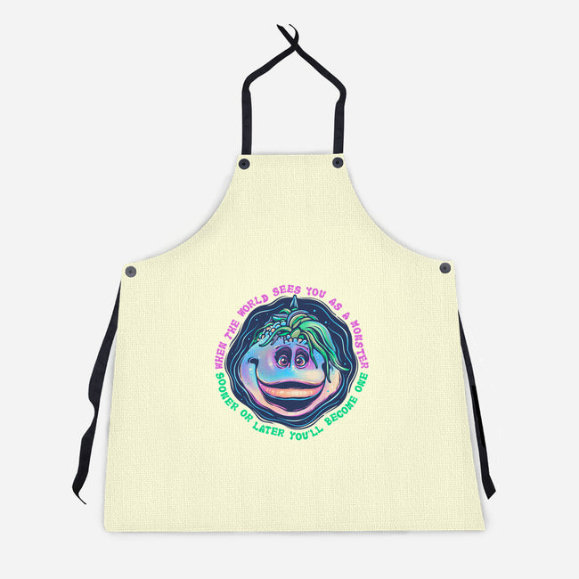 Becoming A Monster-Unisex-Kitchen-Apron-glitchygorilla