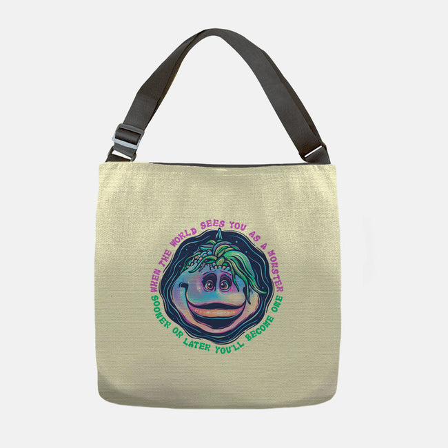 Becoming A Monster-None-Adjustable Tote-Bag-glitchygorilla