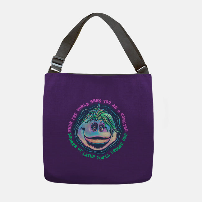 Becoming A Monster-None-Adjustable Tote-Bag-glitchygorilla