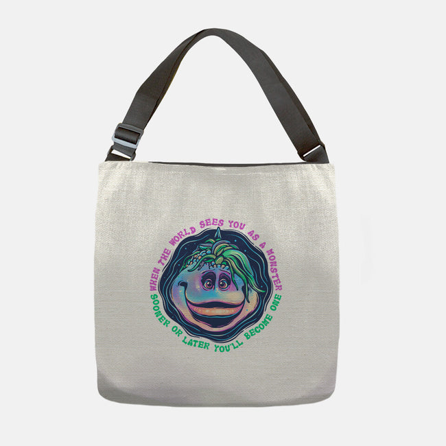 Becoming A Monster-None-Adjustable Tote-Bag-glitchygorilla
