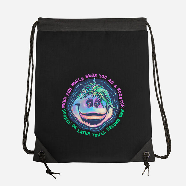 Becoming A Monster-None-Drawstring-Bag-glitchygorilla