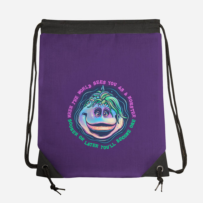 Becoming A Monster-None-Drawstring-Bag-glitchygorilla