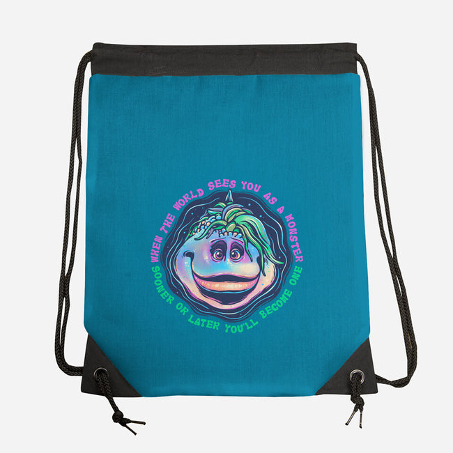 Becoming A Monster-None-Drawstring-Bag-glitchygorilla