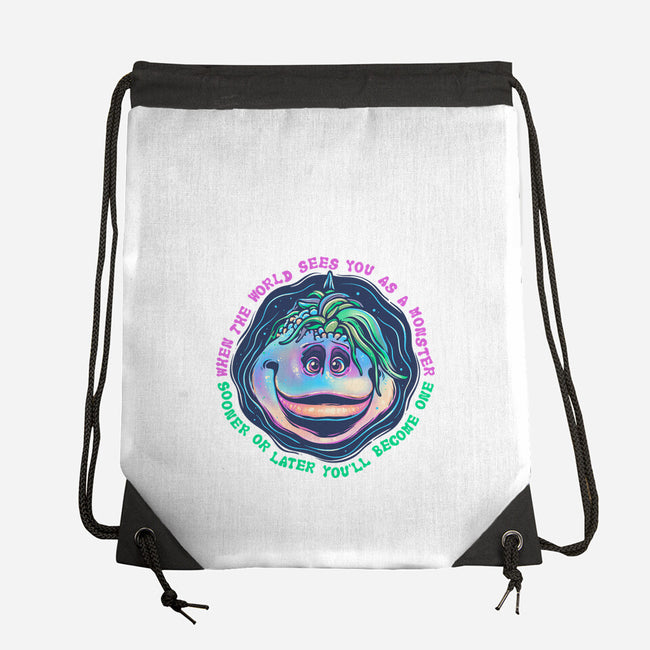 Becoming A Monster-None-Drawstring-Bag-glitchygorilla