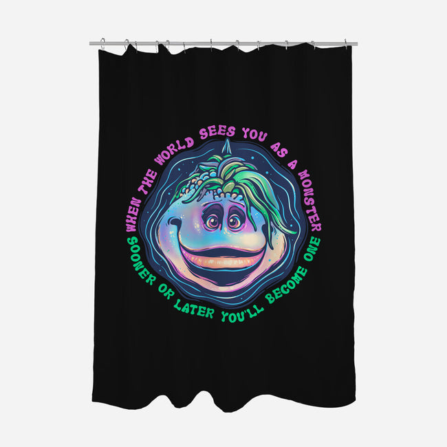 Becoming A Monster-None-Polyester-Shower Curtain-glitchygorilla