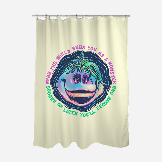 Becoming A Monster-None-Polyester-Shower Curtain-glitchygorilla
