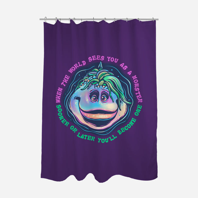 Becoming A Monster-None-Polyester-Shower Curtain-glitchygorilla
