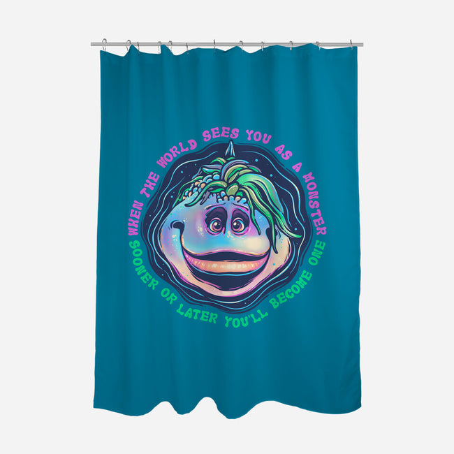 Becoming A Monster-None-Polyester-Shower Curtain-glitchygorilla