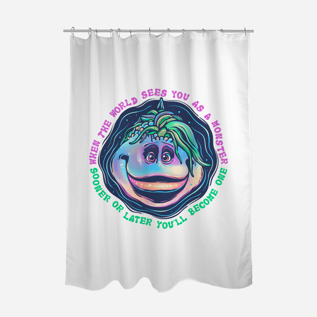 Becoming A Monster-None-Polyester-Shower Curtain-glitchygorilla
