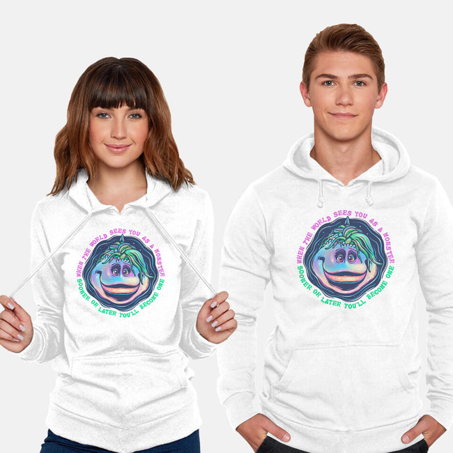 Becoming A Monster-Unisex-Pullover-Sweatshirt-glitchygorilla