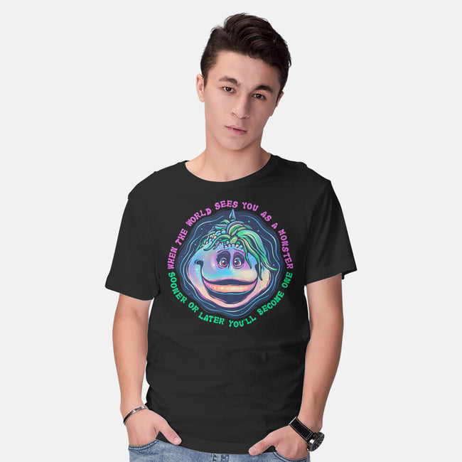 Becoming A Monster-Mens-Basic-Tee-glitchygorilla