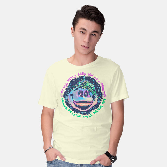 Becoming A Monster-Mens-Basic-Tee-glitchygorilla