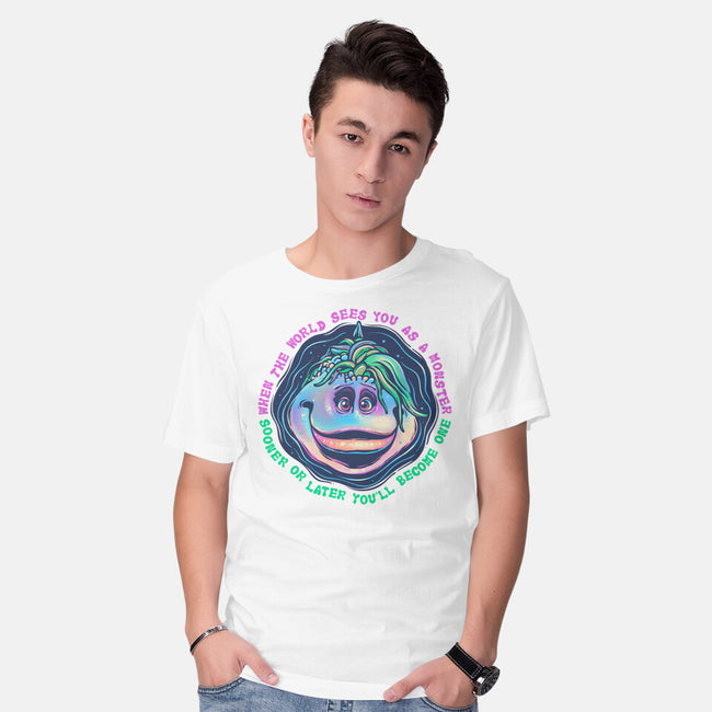 Becoming A Monster-Mens-Basic-Tee-glitchygorilla