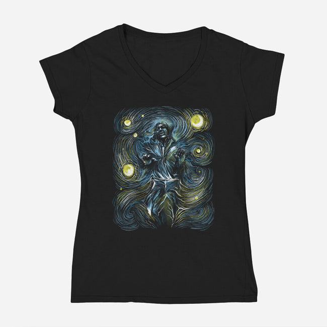 Starry Carbonite-Womens-V-Neck-Tee-zascanauta