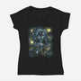 Starry Carbonite-Womens-V-Neck-Tee-zascanauta