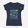 Starry Carbonite-Womens-V-Neck-Tee-zascanauta