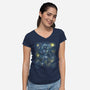 Starry Carbonite-Womens-V-Neck-Tee-zascanauta