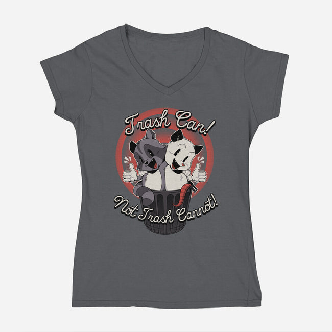 Trash Can Not Trash Can't-Womens-V-Neck-Tee-tobefonseca