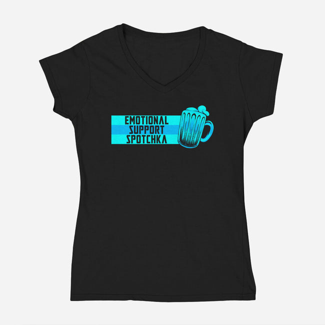 Emotional Support Spotchka-Womens-V-Neck-Tee-tobefonseca