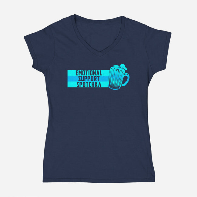 Emotional Support Spotchka-Womens-V-Neck-Tee-tobefonseca