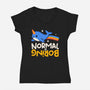 Normal Is Boring Narwhal-Womens-V-Neck-Tee-NemiMakeit