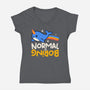 Normal Is Boring Narwhal-Womens-V-Neck-Tee-NemiMakeit