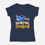 Normal Is Boring Narwhal-Womens-V-Neck-Tee-NemiMakeit