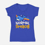 Normal Is Boring Narwhal-Womens-V-Neck-Tee-NemiMakeit