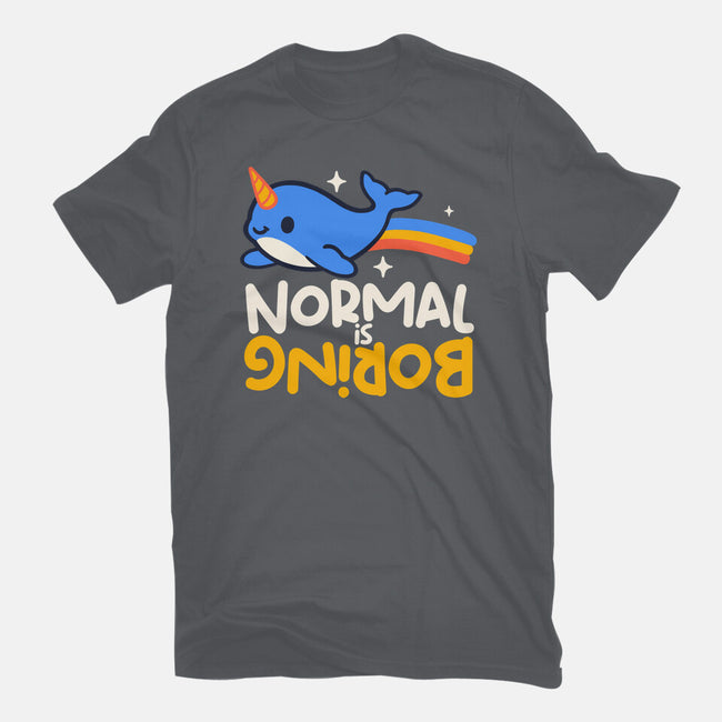 Normal Is Boring Narwhal-Womens-Fitted-Tee-NemiMakeit